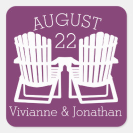 Adesivo Quadrado Adirondack Chairs Plum