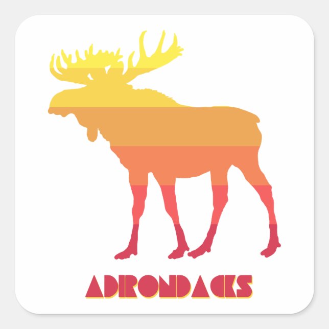 Adesivo Quadrado Adirondacks Moose (Frente)