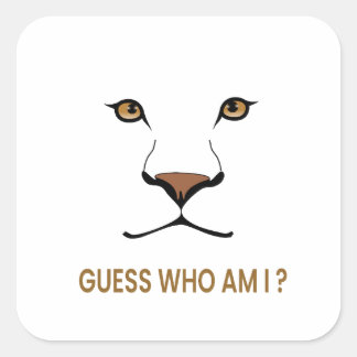 Adesivo Quadrado Adivinhe o Animal: Leoa | Rainha Minimalista