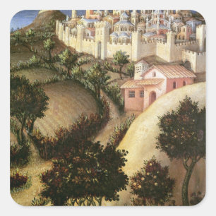 Adesivo Quadrado Adoração do Altarpiece dos Magi