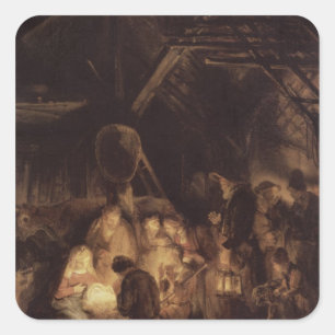 Adesivo Quadrado Adoração dos pastores, 1646