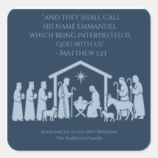 Adesivo Quadrado Adoration of the Nativity Sticker – Manger Scene
