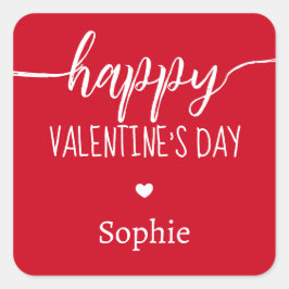 Adesivo Quadrado Adorável Namorados Vermelho com palitos