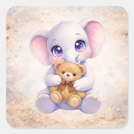 Adesivo Quadrado Adorável Sticker de Animal Kawaii