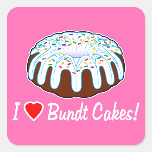 Adesivo Quadrado Adoro Bundt Cake Sticker (Frente)