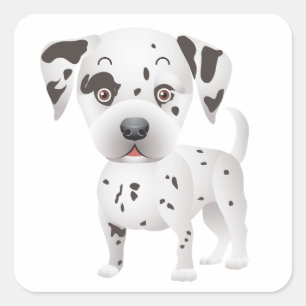 Adesivo Quadrado Adoro Cachorros de Puppapoila Dalmágico Saudaçã