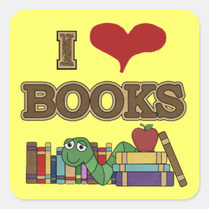 Adesivo Quadrado Adoro Livros