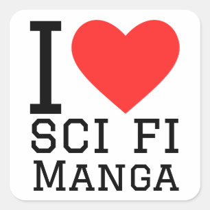 Adesivo Quadrado Adoro manga de ficção científica