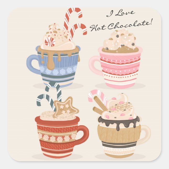 Adesivo Quadrado Adoro Scrapboobooking e Diário de Chocolate Quente (Frente)