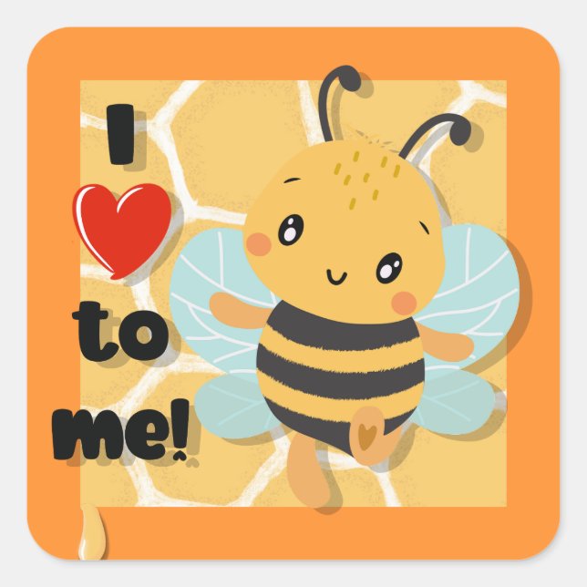 Adesivo Quadrado Adoro ser eu! (Frente)