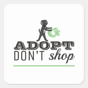 Adesivo Quadrado Adotar Não Comprar