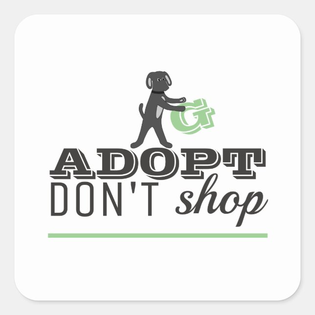 Adesivo Quadrado Adotar Não Comprar (Frente)