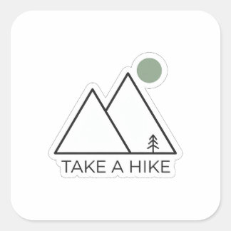 Adesivo Quadrado Adote um Caminho Minimalista Arte de Linha de Mont