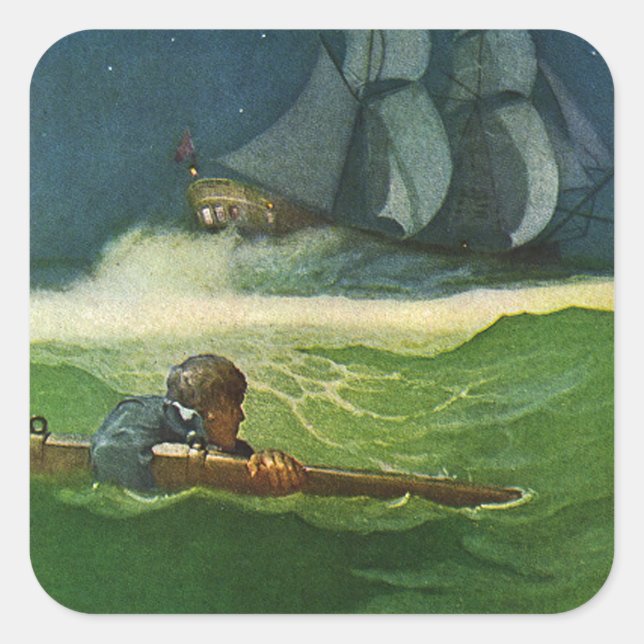 Adesivo Quadrado Adrift no Sea Sticker (Frente)