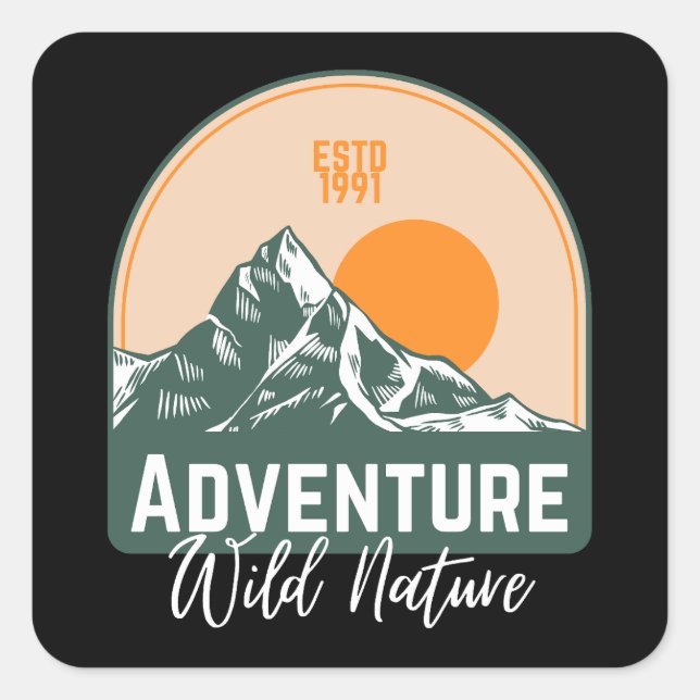 Adesivo Quadrado Adventure Wild Nature (Frente)
