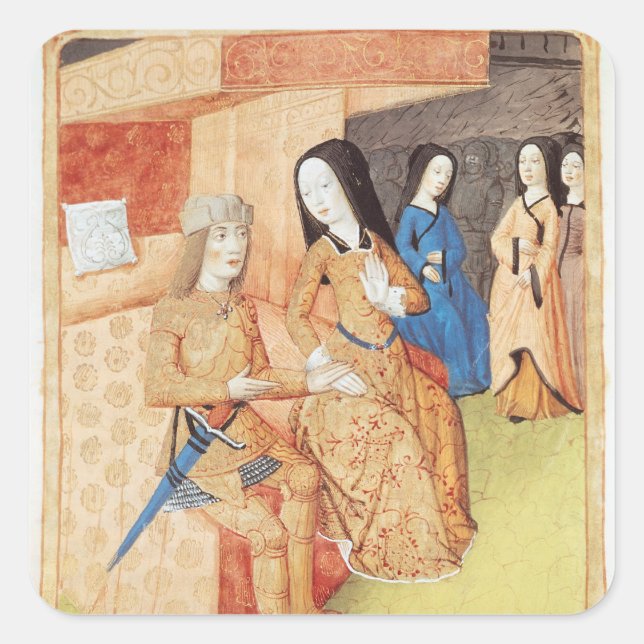 Adesivo Quadrado Aeneas e Dido, da obra de Virgil (Frente)
