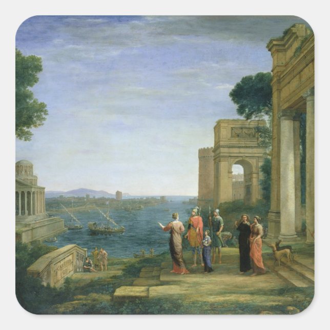 Adesivo Quadrado Aeneas e Dido em Carthage, 1675 (Frente)