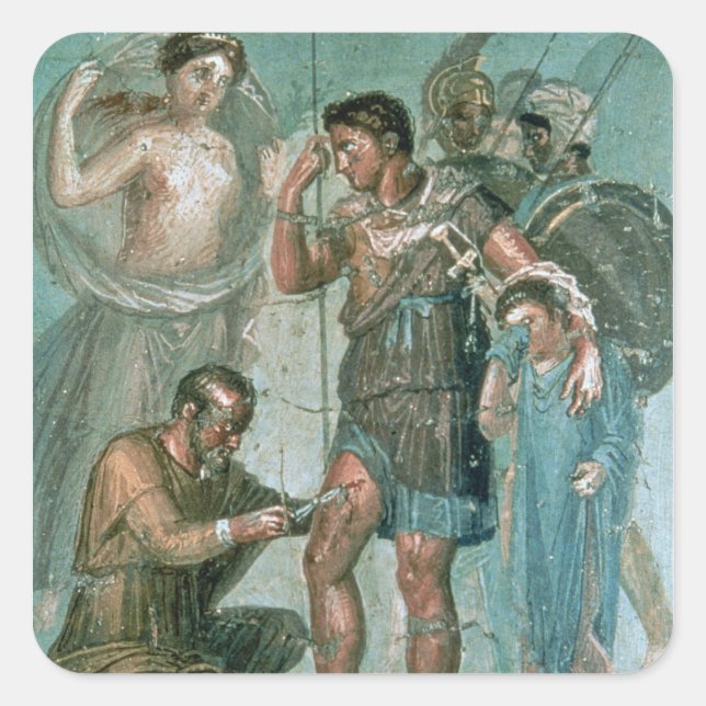 Adesivo Quadrado Aeneas ferido de Pompeia (Frente)
