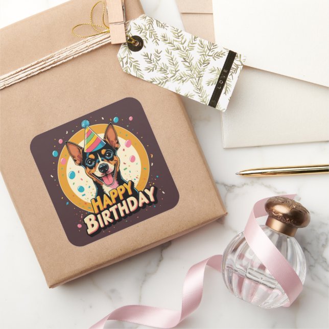 Adesivo Quadrado Affenpinscher Cão Colorido (Presentear)