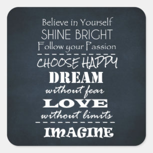 Adesivo Quadrado Afirmações inspiradores das citações