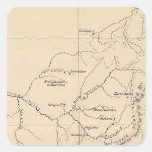 Adesivo Quadrado África do Sul litografou o mapa