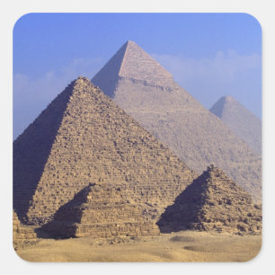 Adesivo Quadrado África, Egito, Cairo, Gizé. Grandes pirâmides