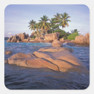 Adesivo Quadrado África, Oceano Índico, Seychelles, Praslin