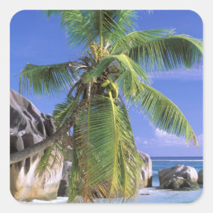 Adesivo Quadrado África, Seychelles, Ilha La Digue. Granito 2