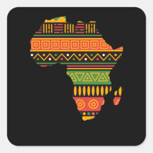 Adesivo Quadrado África Silhouette Black Afro Pride Africano