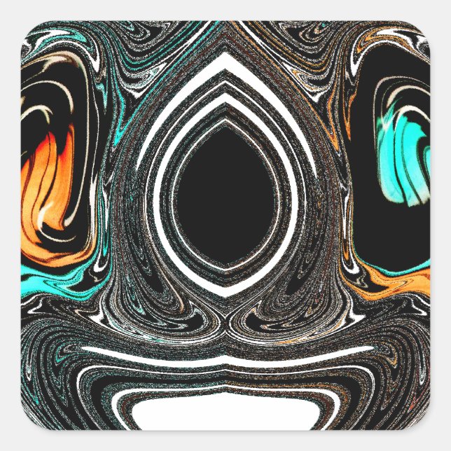 Adesivo Quadrado African Ethnic Doodle Zebra texturou Art Impressão (Frente)