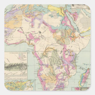 Adesivo Quadrado Afrika - mapa do atlas de África
