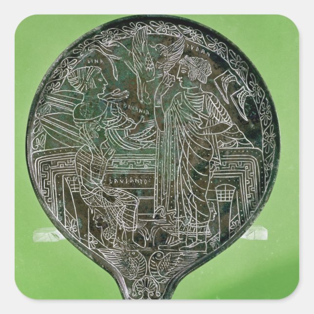 Adesivo Quadrado Afrodite persuadindo Helen a seguir Paris para (Frente)