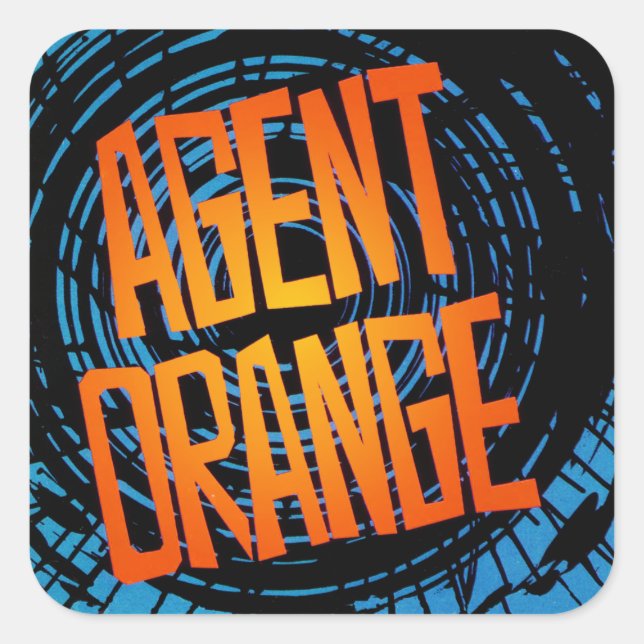 Adesivo Quadrado Agente Orange "SpinArt" Stickers Skate Punk Rock (Frente)