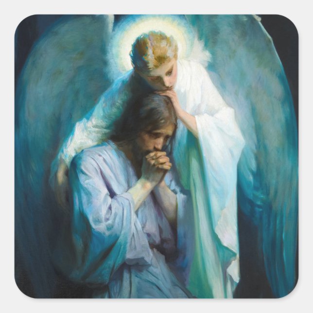 Adesivo Quadrado Agonia no Jardim, 1898 por Frans Schwartz (Frente)