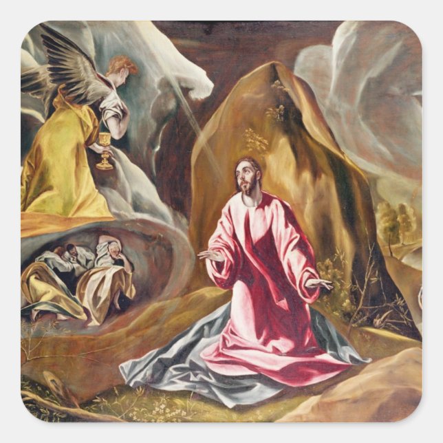 Adesivo Quadrado Agonia no Jardim de Gethsemane, c.1590 (Frente)