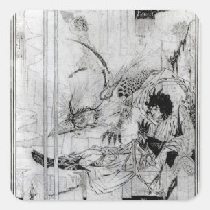 Adesivo Quadrado Agora o rei Arthur viu o animal Questing