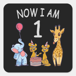 Adesivo Quadrado Agora tenho um primeiro aniversario de 1 ano no Zo