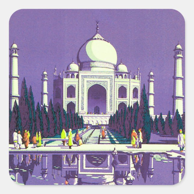 Adesivo Quadrado Agra ~ Taj Mahal (Frente)