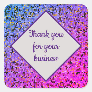 Adesivo Quadrado Agradecemos a você o apreço do cliente do Mosaic