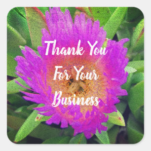 Adesivo Quadrado Agradecemos ao cliente do Business Flower