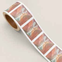 Adesivo Quadrado Agradecimento Aquarela 