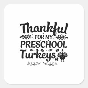 Adesivo Quadrado Agradeço Aos Meus Perus Da Pré-Escola