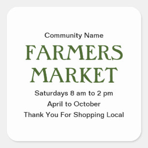 Adesivo Quadrado Agricultores vencem verde preto e branco Obrigado