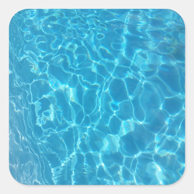 Adesivo Quadrado Água de Piscina Azul Céu Cristalino (Frente)