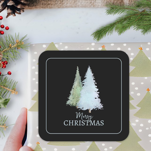 Adesivo Quadrado Água-forte Personalizada Nórdica de Inverno Natal  (Criador carregado)