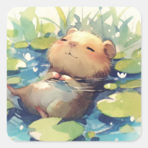 Adesivo Quadrado Águas Tranquilas do Capivara