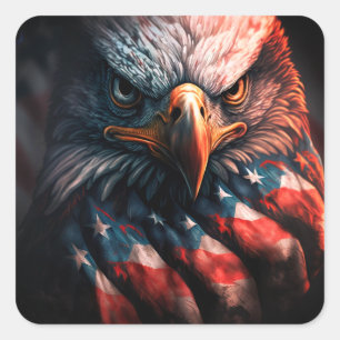 Adesivo Quadrado Águia Americana – Majestoso Símbolo de Liberdade