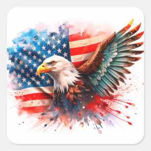 Adesivo Quadrado Águia Americana – Majestoso Símbolo de Liberdade