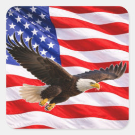 Adesivo Quadrado Águia Americana Patriótica