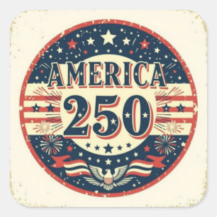 Adesivo Quadrado Águia careca vintage arte America 250º